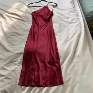 Deep Red Satin EXPRESS Evening Gown - XS